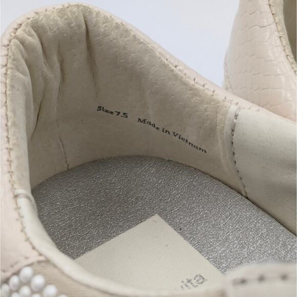 Dolce Vita Zina Crystal Sneakers Women's Low Top Leather Ivory Size US7.5 EU38 - Picture 8 of 8